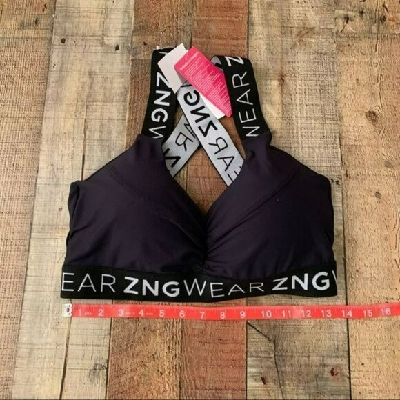 ZNG wear black and white padded sports bra - L - Picture 4 of 6
